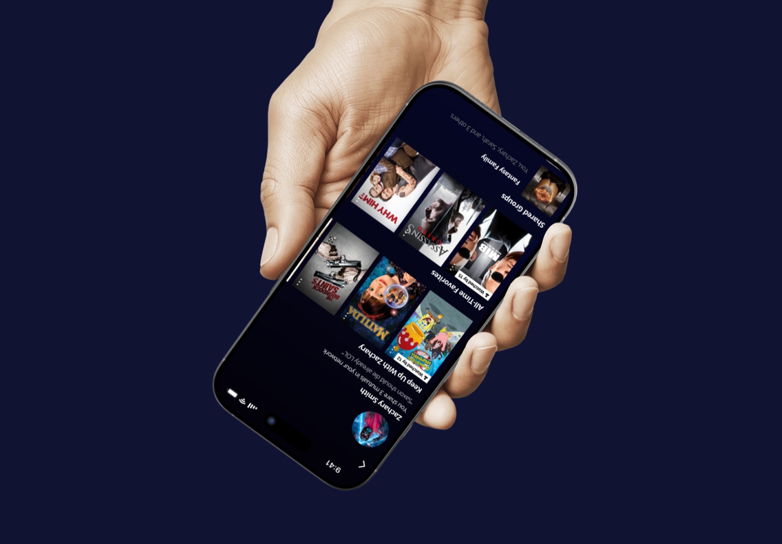 A friend's profile — all-time favorites and shared groups