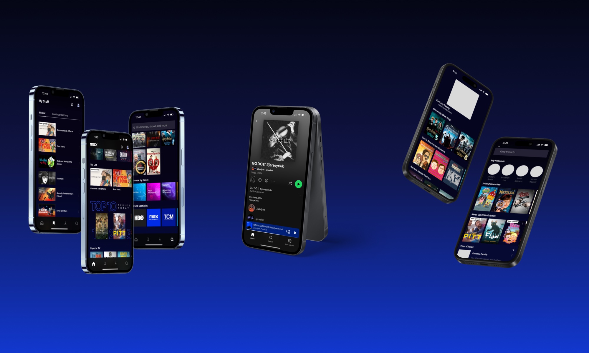 Mid-fi wireframes on device mockups